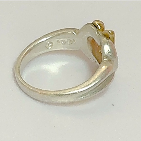Tiffany & Co Paloma Picasso Loving Heart Ring 925 & 18K Gold Bow Sz 4 - Picture 6 of 9